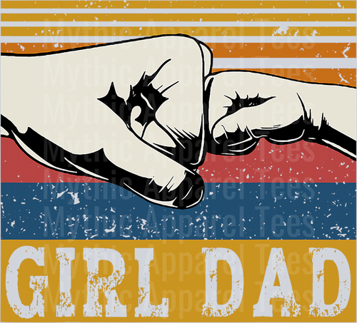 Girl Dad Men Father of Girls Fathers Day Vintage DTF Father's Day Transfers