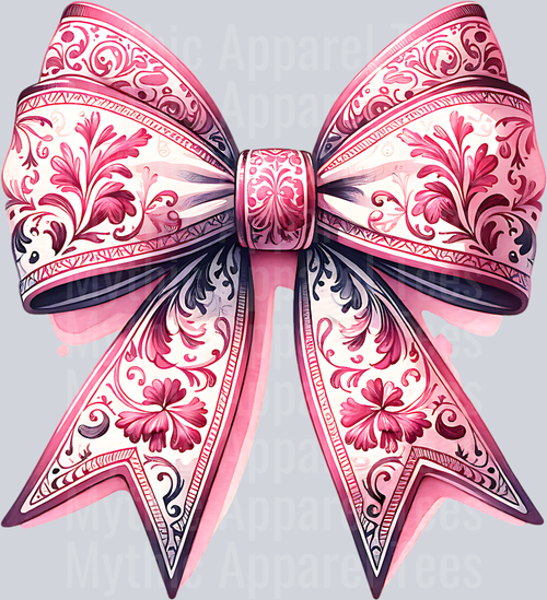 PINK FLORAL BOW