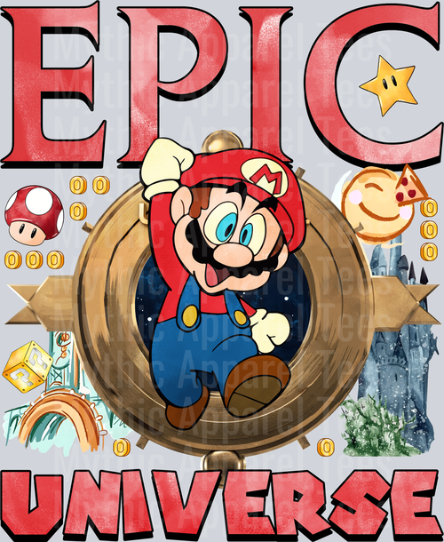 Epic universe mario Mario DTF Epic Park Transfers