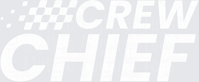 #Crew Chief Bold Italic Racing Typography with Checkered Flag Hash Symbol