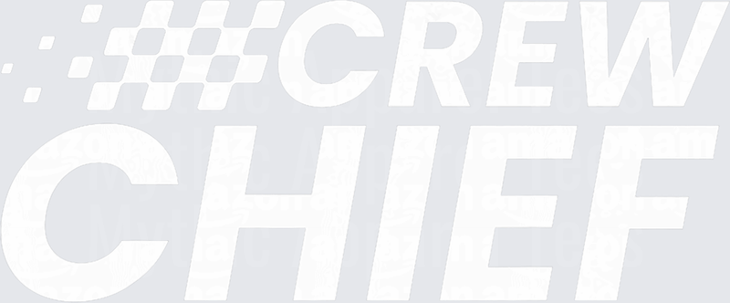 #Crew Chief Bold Italic Racing Typography with Checkered Flag Hash Symbol
