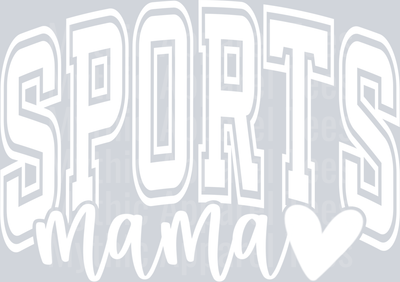 Sports Mama White Varsity Letters