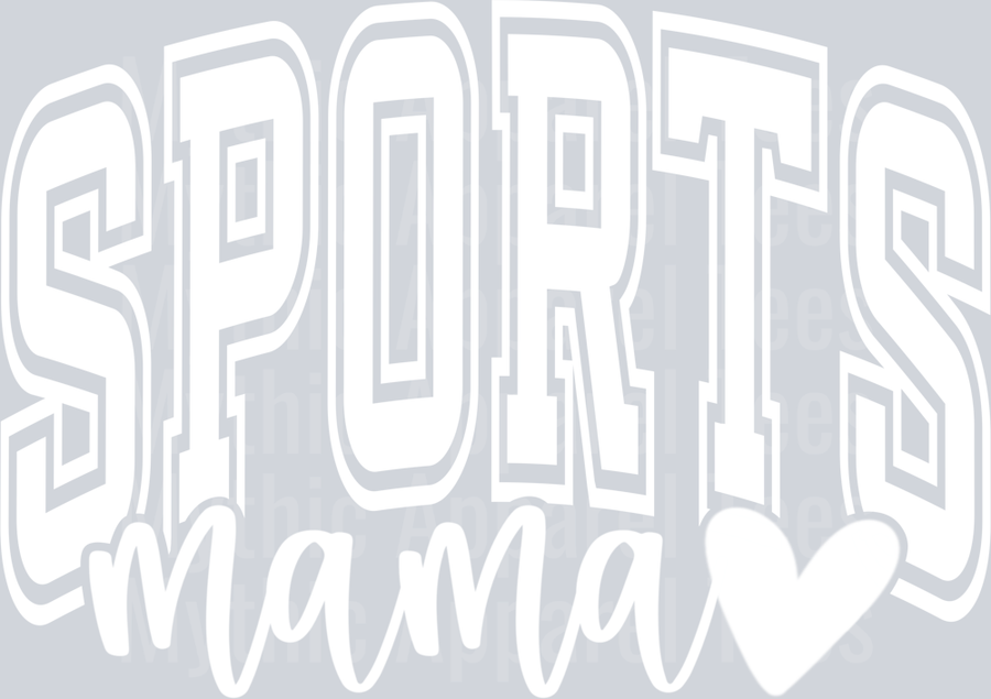 Sports Mama White Varsity Letters