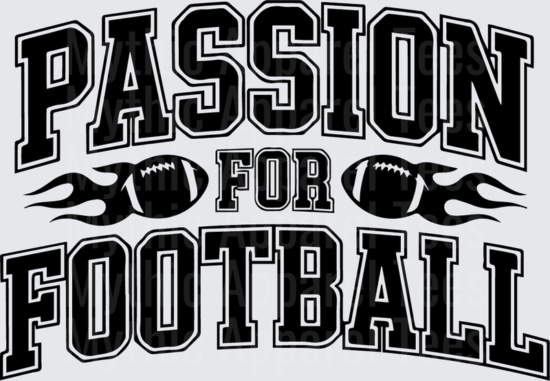 American Football Passion For Football Bold Varsity Flames