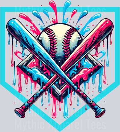Cool Sport Softball & Baseball Home Plate Drip DTF Baseball Transfers
