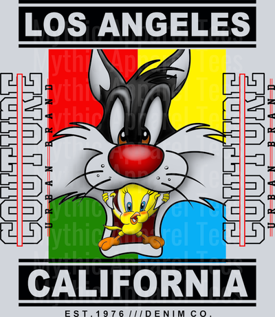 Sylvester and Tweety Bird California Fashion DTF Looney Toons Transfers
