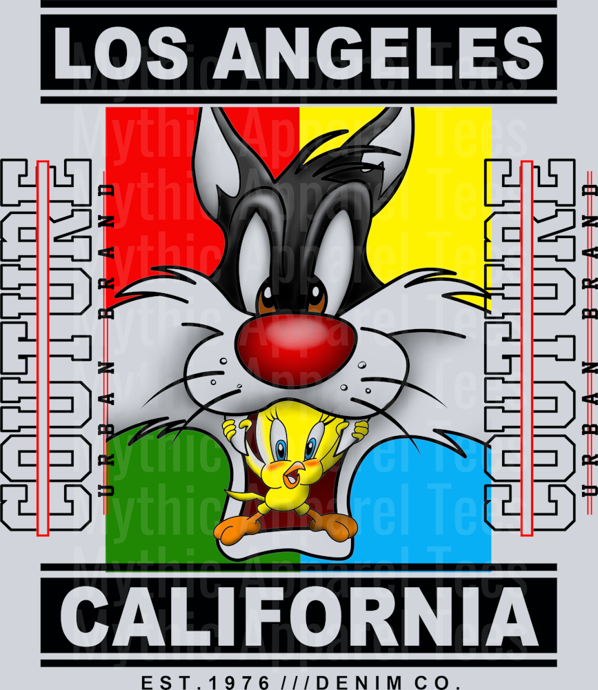 Sylvester and Tweety Bird California Fashion DTF Looney Toons Transfers