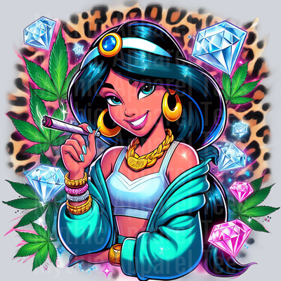 Jasmine 3 Jewels Smoking Weed DTF Weed Transfers