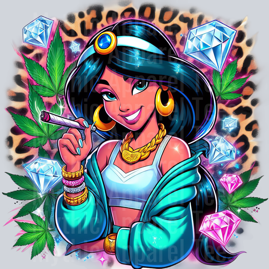 Jasmine 3 Jewels Smoking Weed DTF Weed Transfers