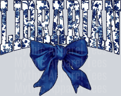 Navy Librarian College Font Floral Senior Graduation Design