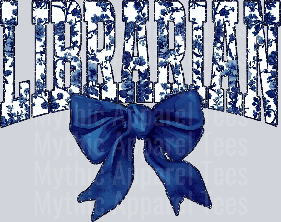 Navy Librarian College Font Floral Senior Graduation Design