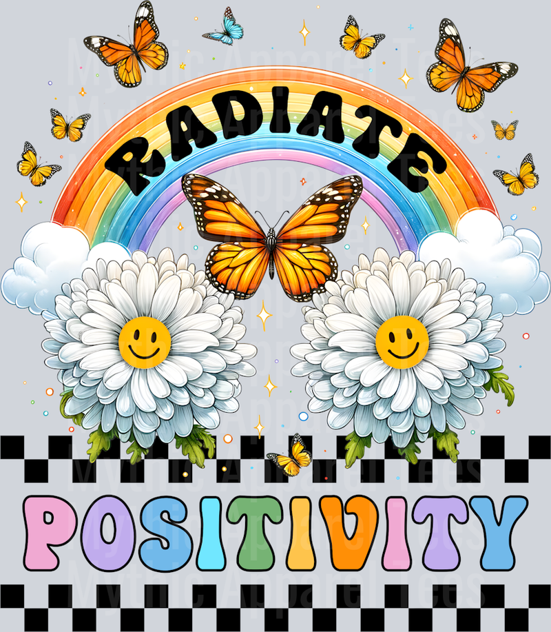 Radiate Positivity butterfly DTF Inspiring Transfers