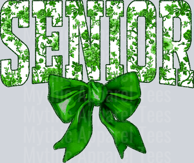 Green Senior  College Font Floral Senior Graduation Design