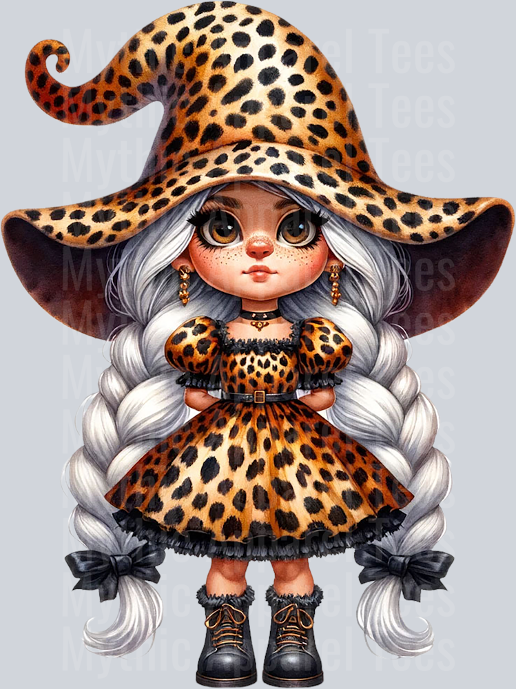 5 Gnome Girl Leopard Print Adorable DTF Gnome Transfers