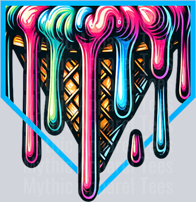 Home Plate Drip - Ice Cream Softball & Baseball DTF Baseball Transfers