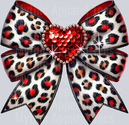 Leopard Bow White and Red Style Combo Valentines Day Design