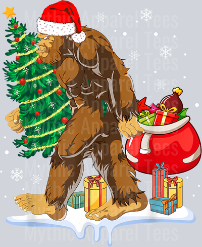 18 Bigfoot Christmas Tree Lights Xmas Sasquatch Lovers T-Shirt