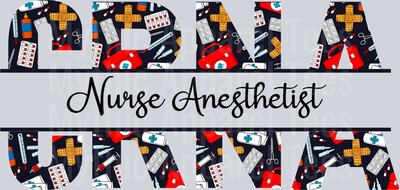 Nurse Anesthetist CRNA Red White Black Colors DTF Nurse Transfers