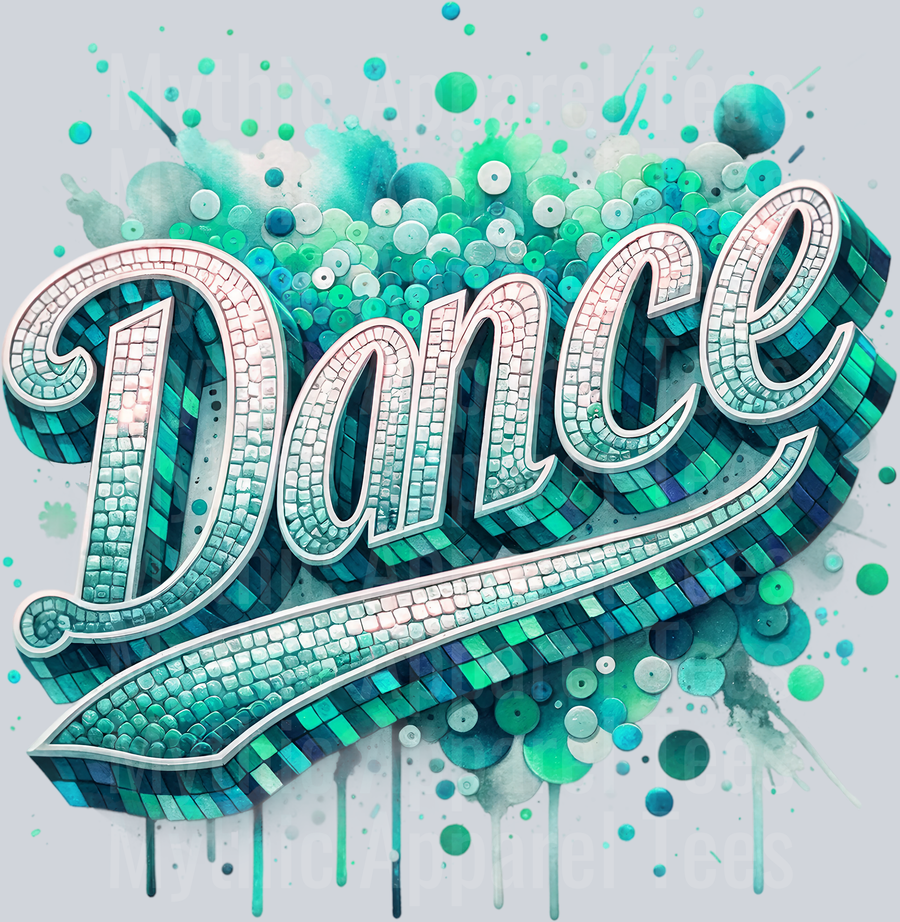 0020 Dance Sequin Mint DTF Dance Swoosh Transfers