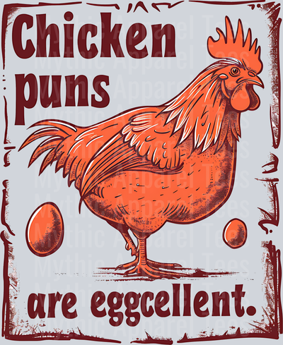 Chicken puns are eggcellent. DTF Chicken Transfers