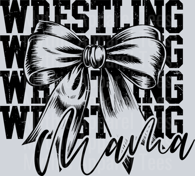 Wrestling Mama black bow DTF Wrestling Transfers