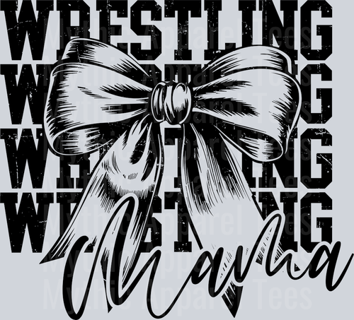 Wrestling Mama black bow DTF Wrestling Transfers