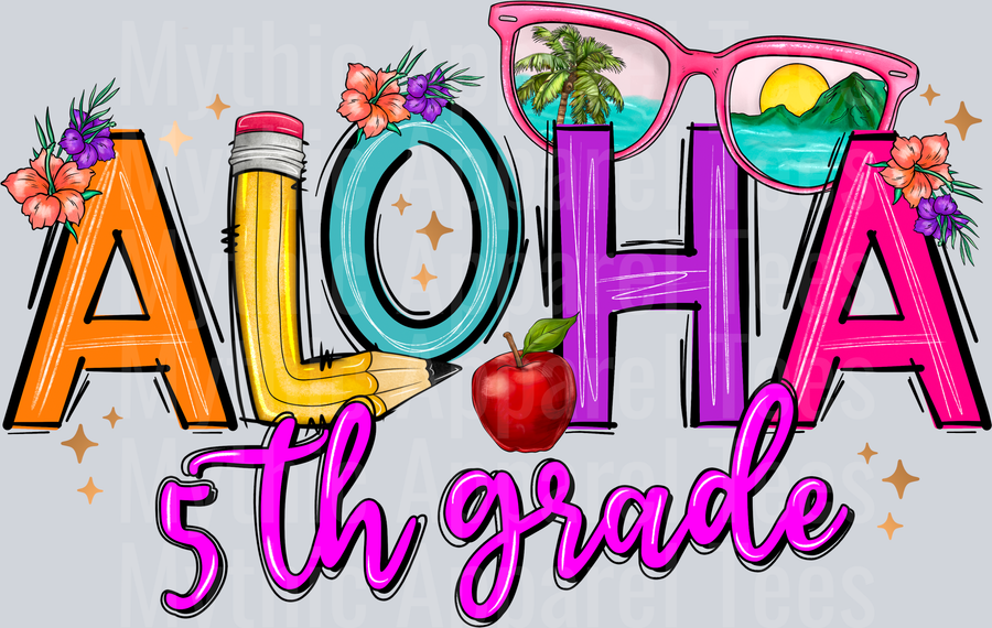 Aloha 5th grade DTF Summer Transfers