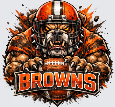 NFL Cleveland Browns Fierce Bulldog Mascot Football Design