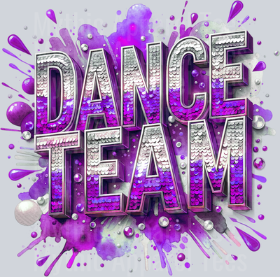 006 Dance Team Sequins Purple DTF Dance Team Transfers