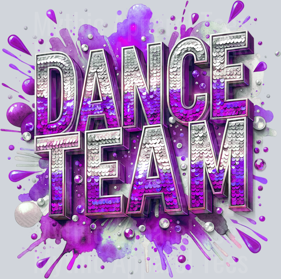 006 Dance Team Sequins Purple DTF Dance Team Transfers