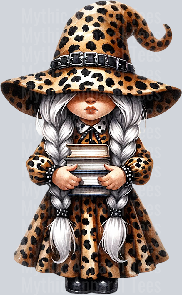 2 Gnome Girl Leopard Print Adorable DTF Gnome Transfers