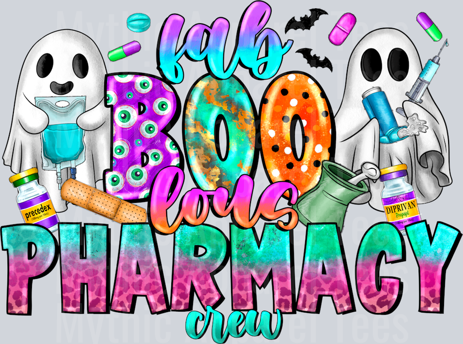 Fab boo Lous Pharmacy Crew Spooky Halloween Nurse
