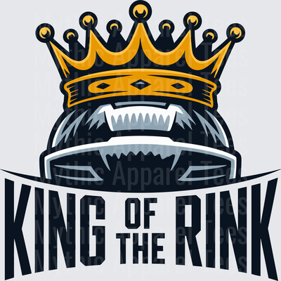 Ice Hockey Puck Gold Crown King of the Rink Bold Graphic