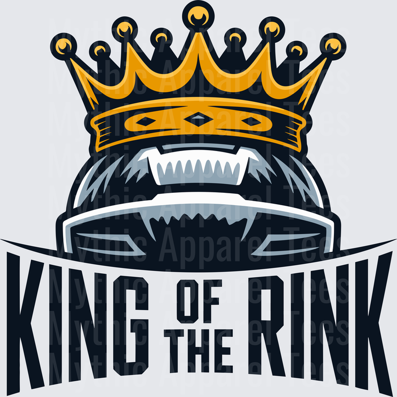 Ice Hockey Puck Gold Crown King of the Rink Bold Graphic