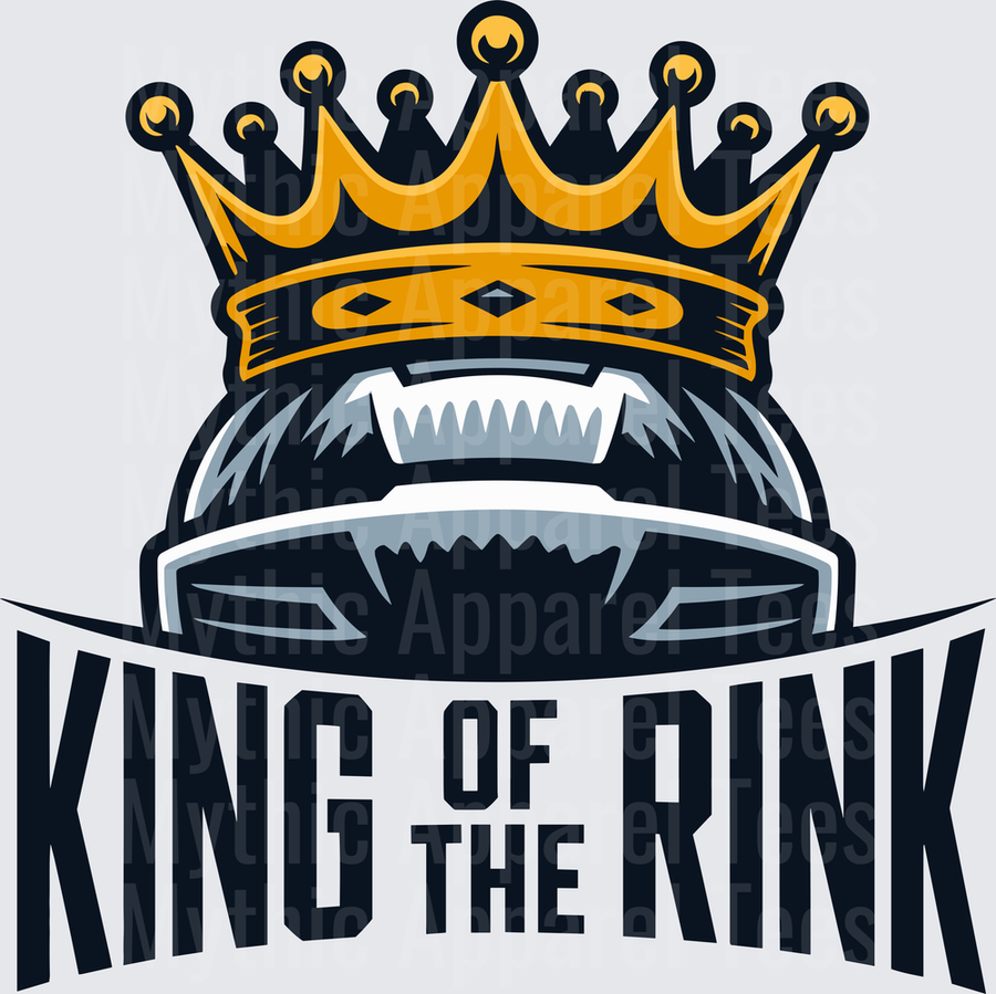 Ice Hockey Puck Gold Crown King of the Rink Bold Graphic