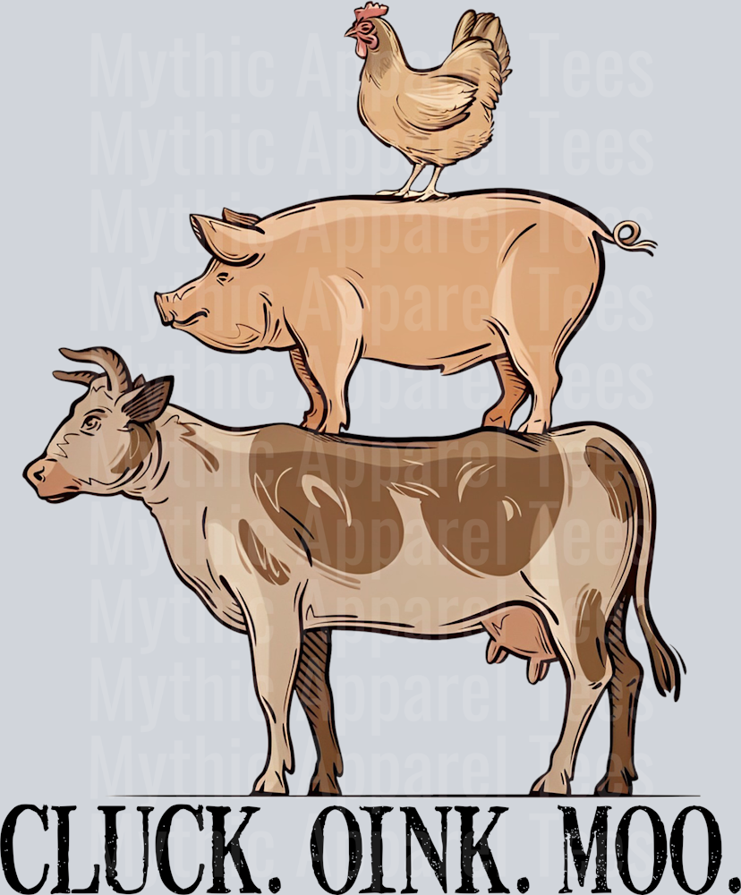 Cluck Oink Moo Cow Pig Chicken Western