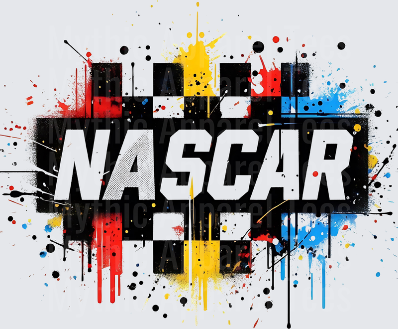 NASCAR Bold Grunge Checkered Flag Paint Splatter Design