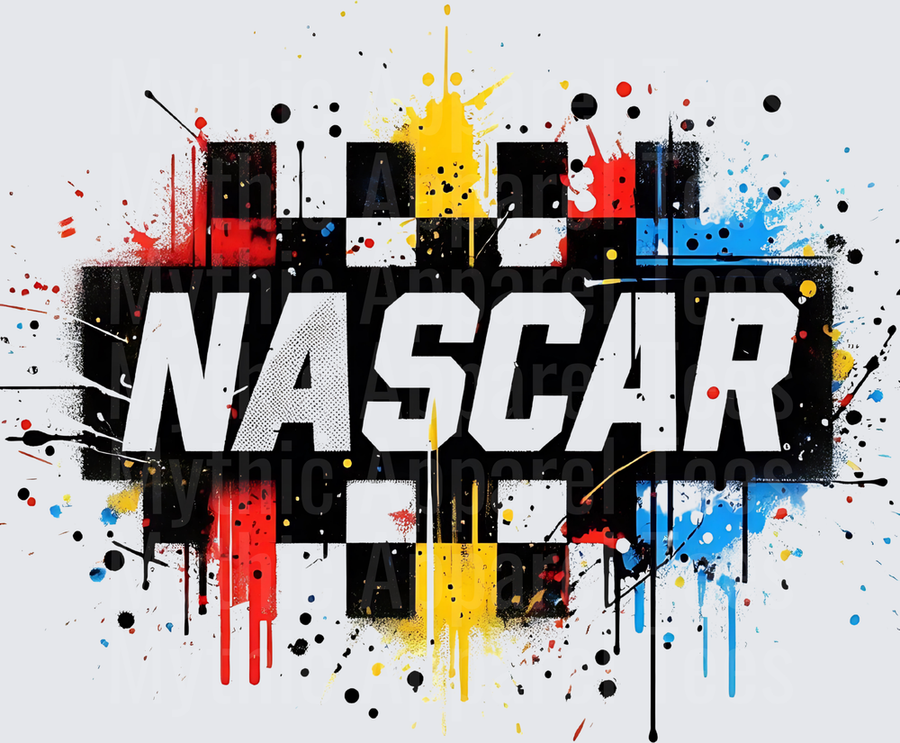 NASCAR Bold Grunge Checkered Flag Paint Splatter Design