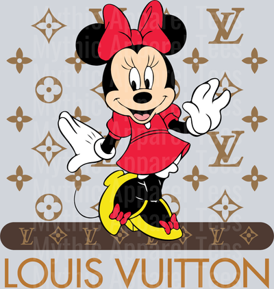 Minnie Mouse LV carpet Disney with Backdrop LV Shirt DTF Luis Vuitton Transfers