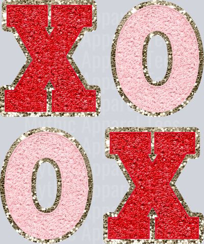 xoxo Wavy Retro Funny Designs Valentines Day Sequin
