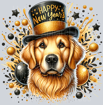 NEW YEARS GOLDEN RETRIEVER