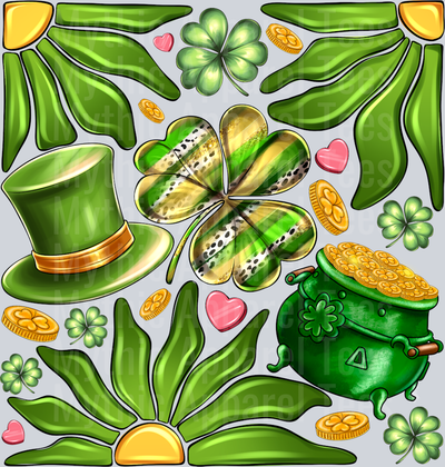 St. Patrick's Day Floral pot of gold and tophat