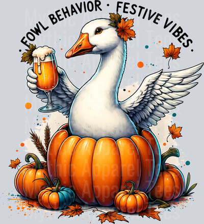 FOWL BEHAVIOR FESTIVE VIBES GOOSE WITH BEER