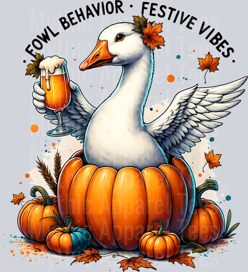 FOWL BEHAVIOR FESTIVE VIBES GOOSE WITH BEER