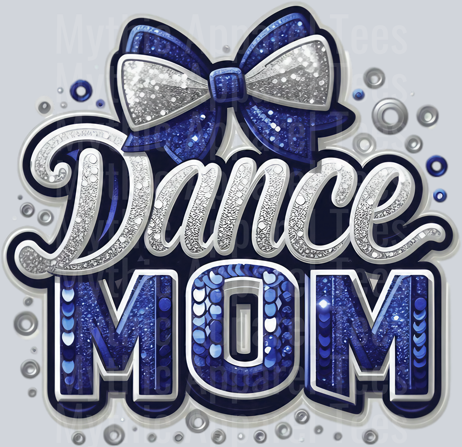 0010 Dance Mom Sequins Navy Blue DTF Dance Mom Transfers
