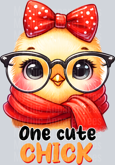 one cute chick cute chicken with glasses DTF Chicken Transfers