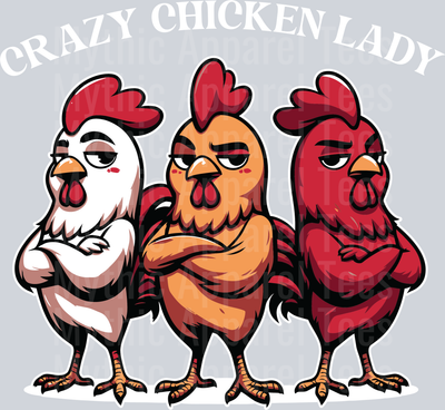 Crazy Chicken Lady Thug Chickens DTF Chicken Transfers