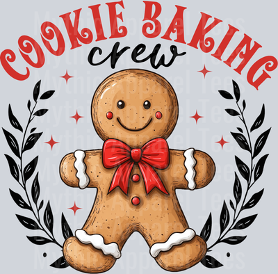 Cookie baking crew gingerbread guy crest DTF Christmas Transfers