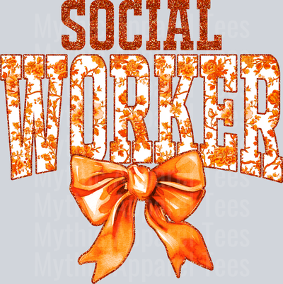 Orange Toile Social Worker