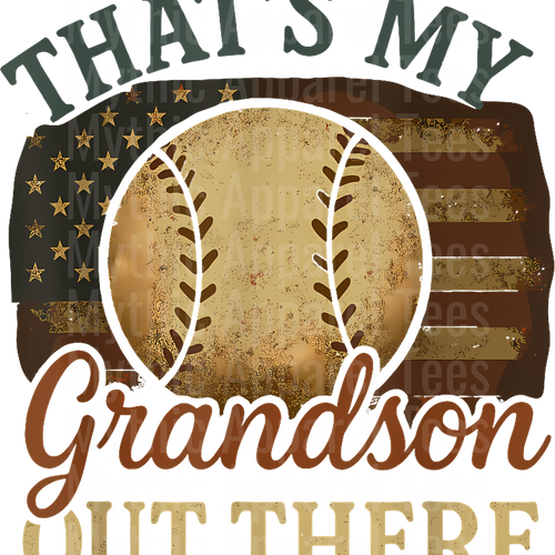 Grandma Grandpa Grandparents Baseball DTF Transfer